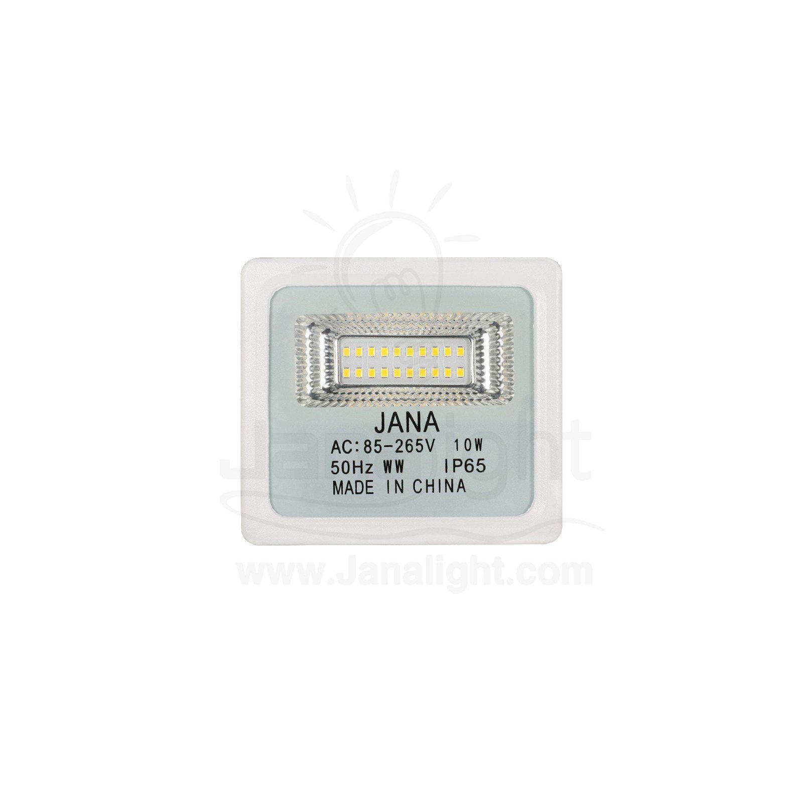 كشاف فلود لايت خارجي جنى لايت جسم ابيض اضاءة وورم 10 W Outside Warm 10 Watt Flood light White body